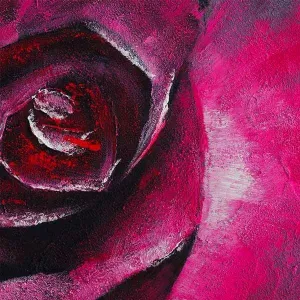 Bloemenschilderij, vluchtig roze 100 x 100 cm