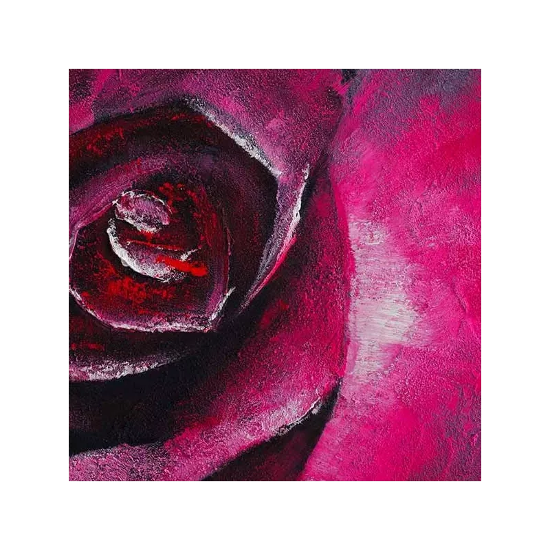 Bloemenschilderij, vluchtig roze 100 x 100 cm