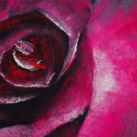 Bloemenschilderij, vluchtig roze 100 x 100 cm