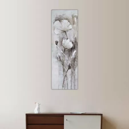 Witte veldbloem, schilderij 50 x 150 cm