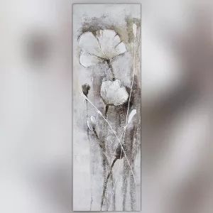 Witte veldbloem, schilderij 50 x 150 cm