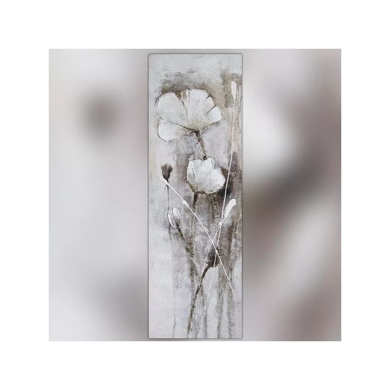 Witte veldbloem, schilderij 50 x 150 cm