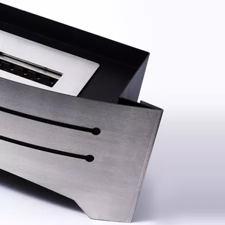 Razor decoratieve houtkachel, staande open haard Kleur Geborsteld roestvrij staal