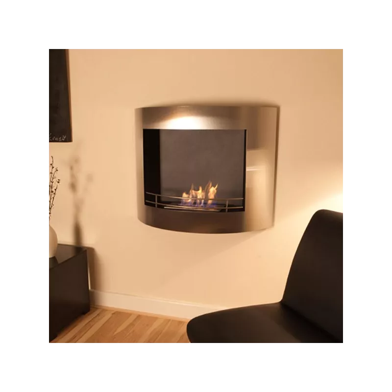 Harminox ethanol wandverwarming, organische verwarming en design Kleur Geborsteld roestvrij staal Optie Beschermrooster