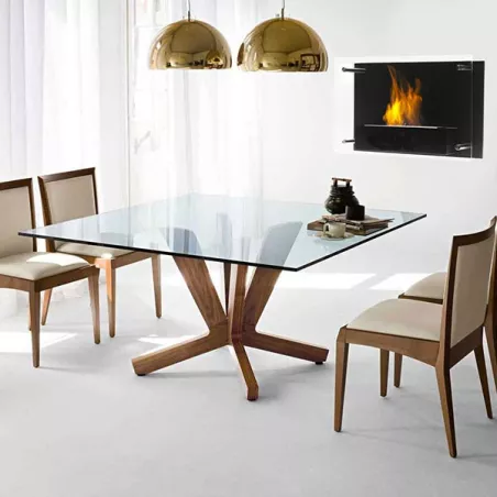 FireGlass ethanol haard, glazen wand Kleur Zwart