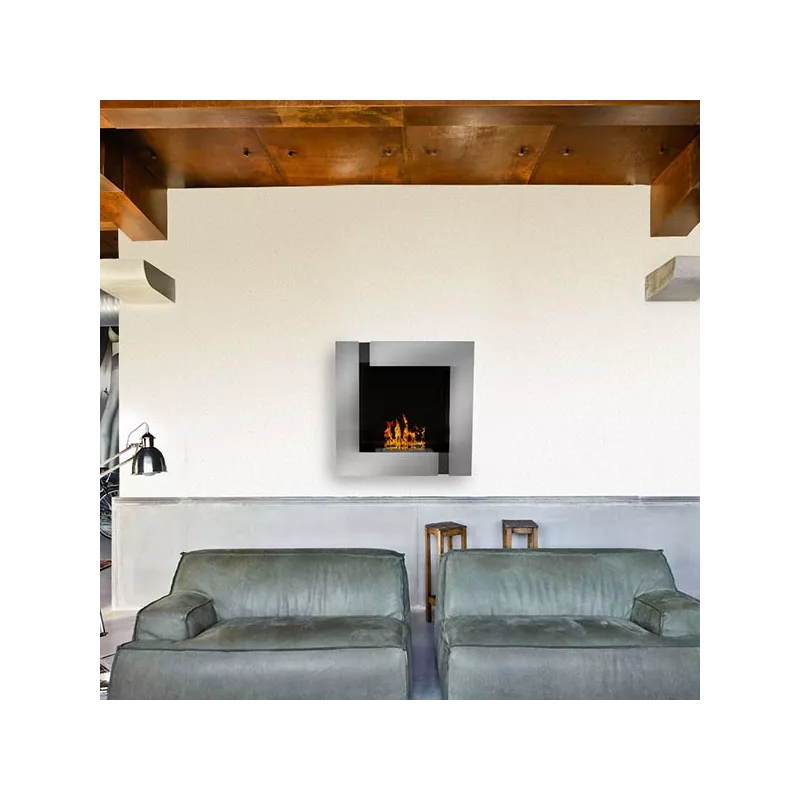 Quadrinox decoratieve vierkante haard, 60x60x20cm Kleur Geborsteld roestvrij staal