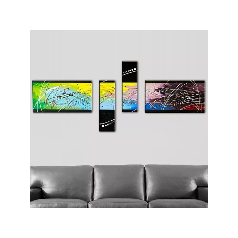 Gekleurde quadryptic 4 panelen
