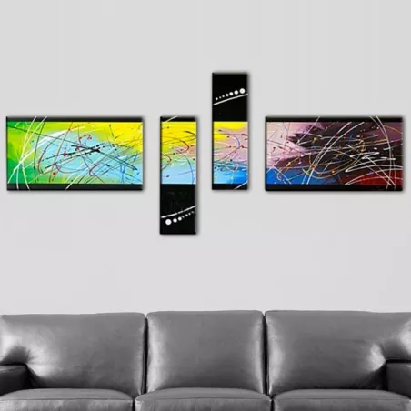 Gekleurde quadryptic 4 panelen
