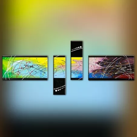 Gekleurde quadryptic 4 panelen