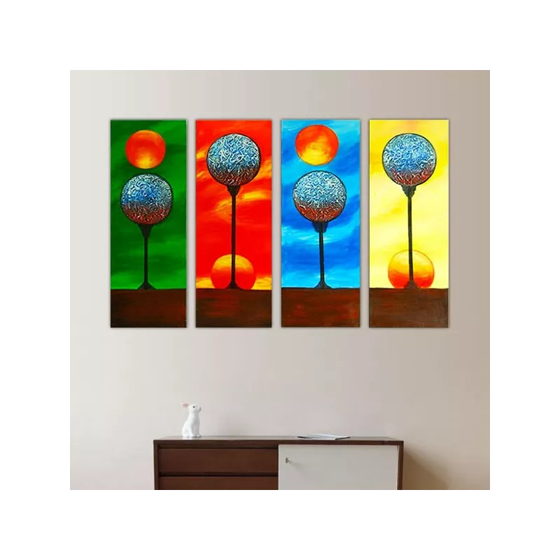 Vierluik aarde en zon, 25x80 cm x4