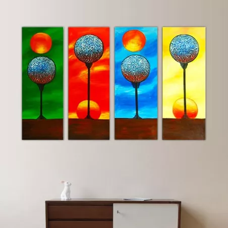 Vierluik aarde en zon, 25x80 cm x4