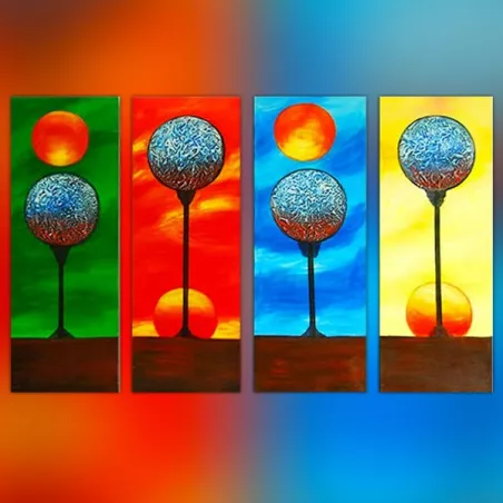 Vierluik aarde en zon, 25x80 cm x4