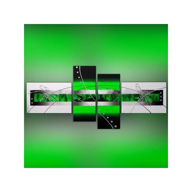 Groene en zwarte verf 4 panelen