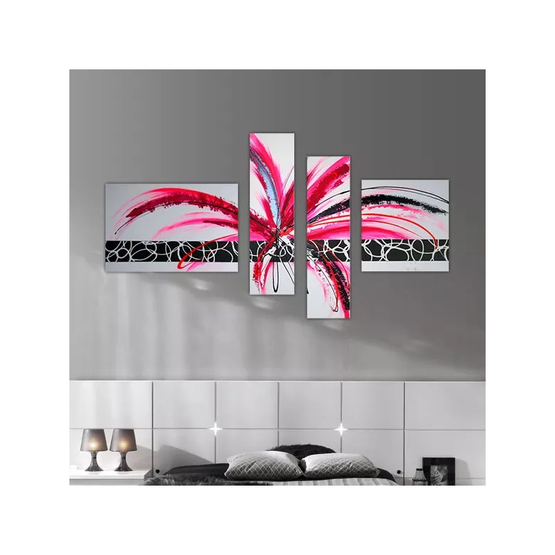 Feestelijk vierluik, kleur en beweging schilderen