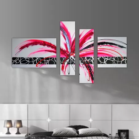 Feestelijk vierluik, kleur en beweging schilderen