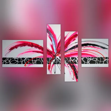 Feestelijk vierluik, kleur en beweging schilderen