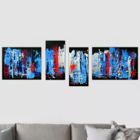 Pop-art vierluik, stijl Rauschenberg