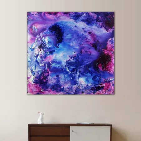 Paars en blauw canvas 60x60