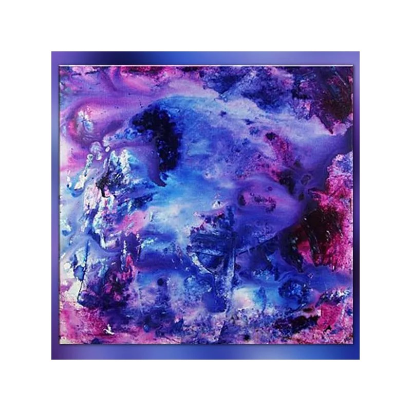 Paars en blauw canvas 60x60