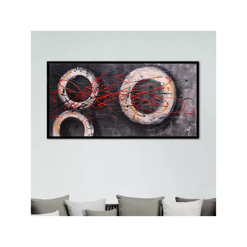 grafisch hedendaags schilderij, 60x90 cm
