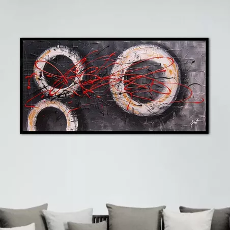 grafisch hedendaags schilderij, 60x90 cm