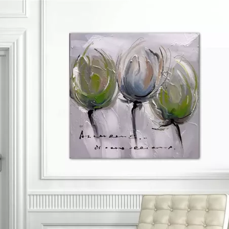 Vierkant bloemendoek met atypische kleuren