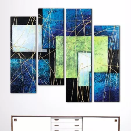 Donker, blauw en lichtgroen vierluik