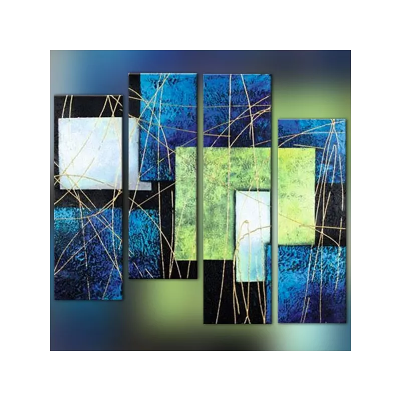 Donker, blauw en lichtgroen vierluik