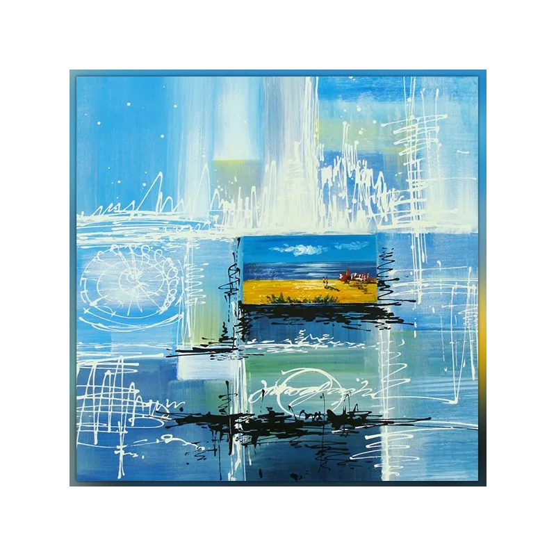 Zee en groep mensen, 60x60 cm