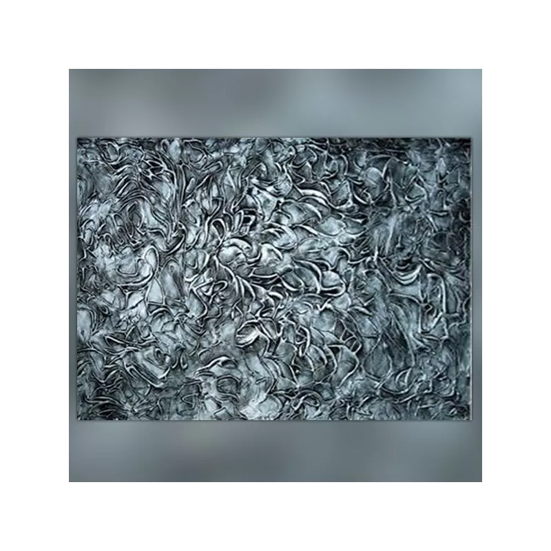 Zilver reliëfverf, zilver canvas 60x90 cm