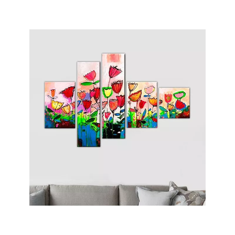 fleur de champs polyptiek, kinderkamer schilderij