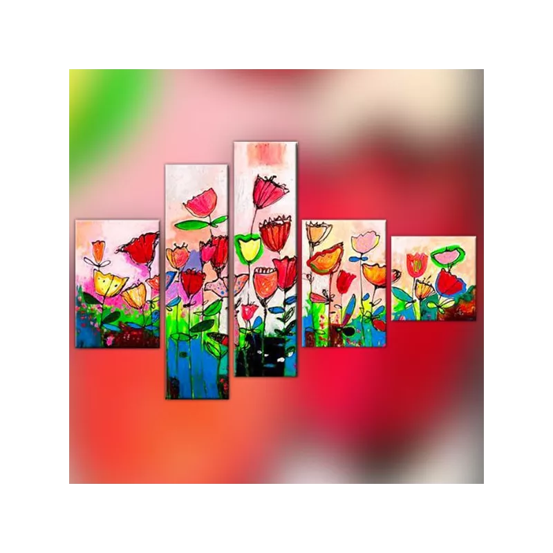 fleur de champs polyptiek, kinderkamer schilderij