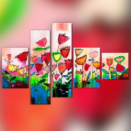 fleur de champs polyptiek, kinderkamer schilderij