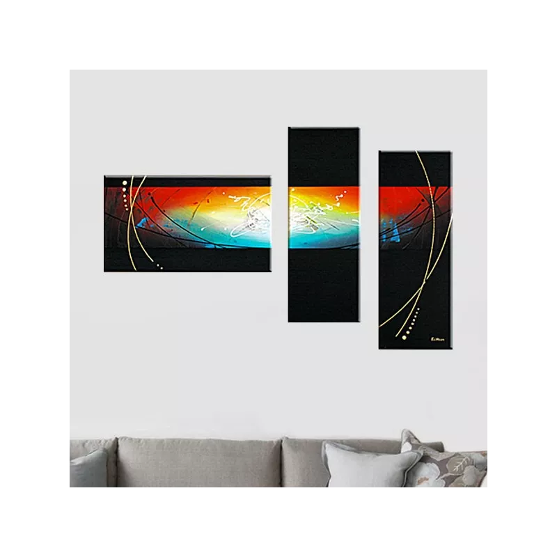 Drieluik planeet, universum schilderij