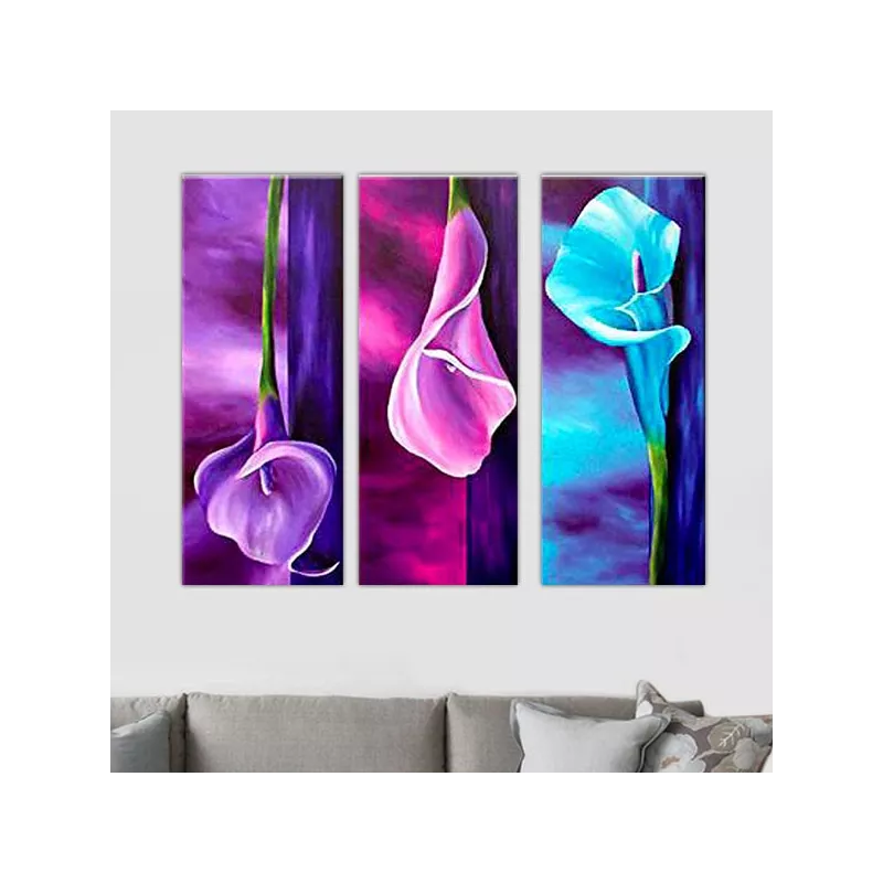Drieluik bloem amarillen, 30x80cmx3