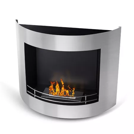 Harminox ethanol wandverwarming, organische verwarming en design Kleur Geborsteld roestvrij staal Optie Beschermrooster
