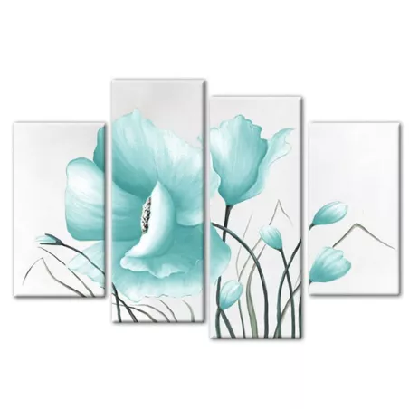 Structuur met 4 panelen en bloemen