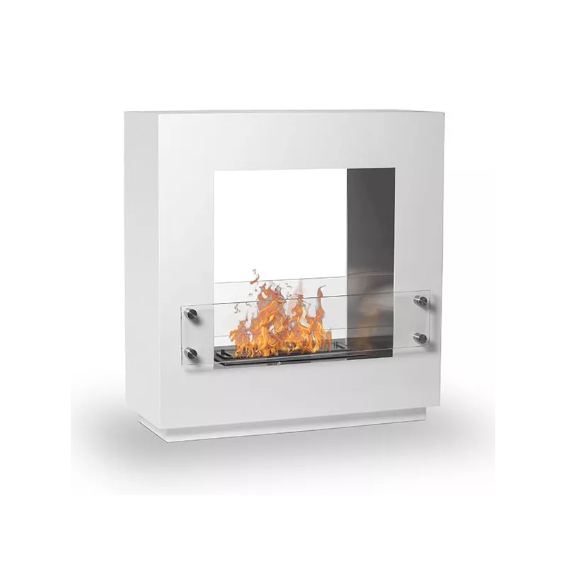 Quasar vierkante vrijstaande haard 65x65x25 cm Kleur Wit
