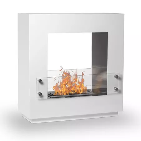 Quasar vierkante vrijstaande haard 65x65x25 cm Kleur Wit