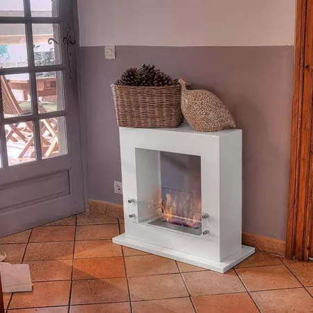 Arche vierkante ethanol schouw, 70 x 60 x 35 cm Kleur Wit