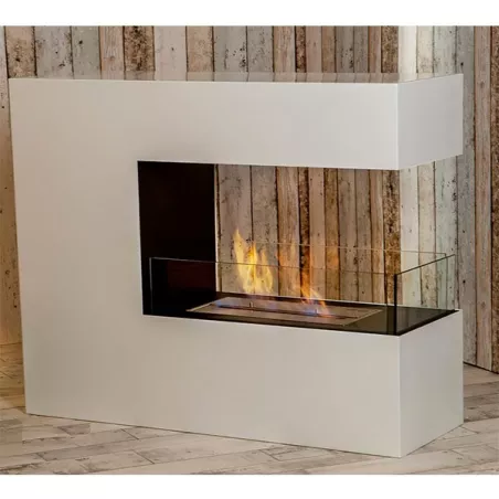 Romane grote ethanol schouw, 100 x 90 x 35 cm Kleur Wit Brander 4L/5kW