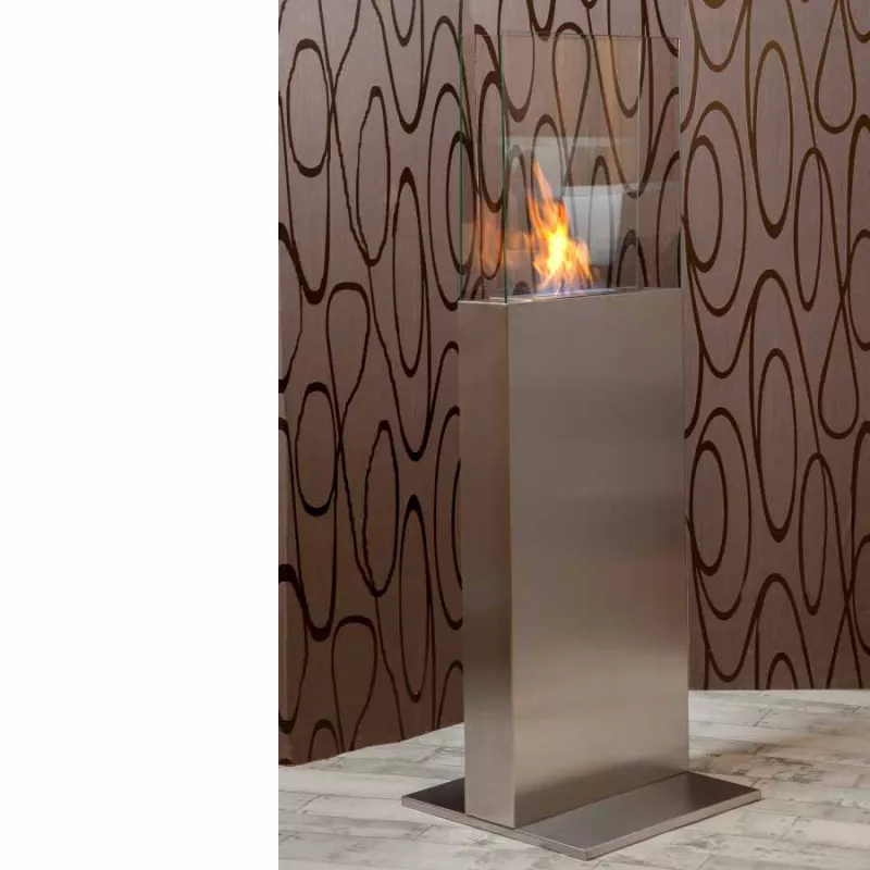 Ethanol Torenhaard, 45 x 45 x 135cm Kleur Geborsteld roestvrij staal