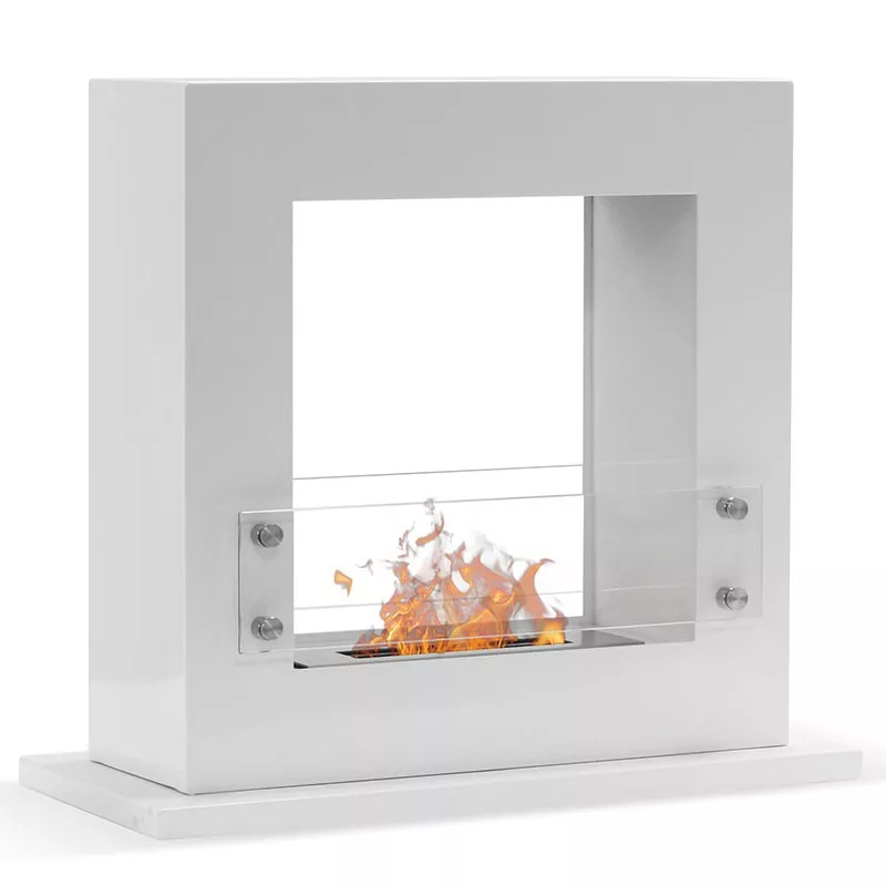 Arche vierkante ethanol schouw, 70 x 60 x 35 cm Kleur Wit