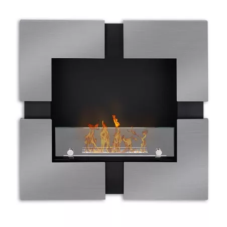 Quattro ethanol haard : Wikao huis en design Kleur Geborsteld roestvrij staal