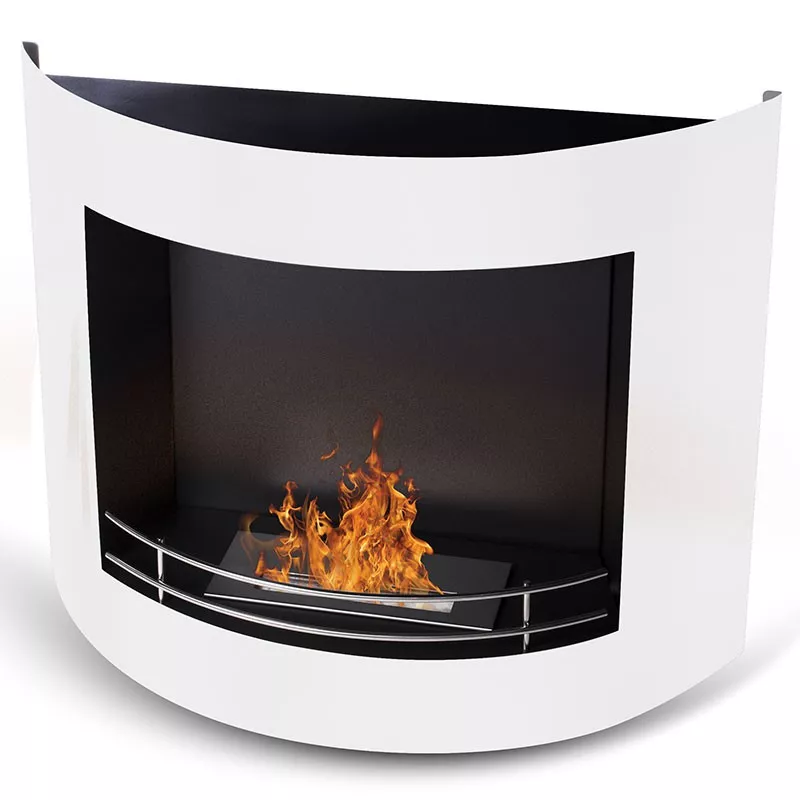 Harmonie ethanol haard, 84x27x68cm Kleur Wit Brander 2.2L/4kW