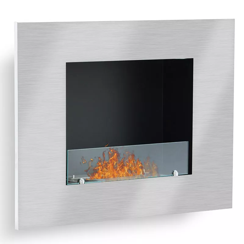Firenox Vario bio ethanol haard, 80x59x18cm Kleur Geborsteld roestvrij staal