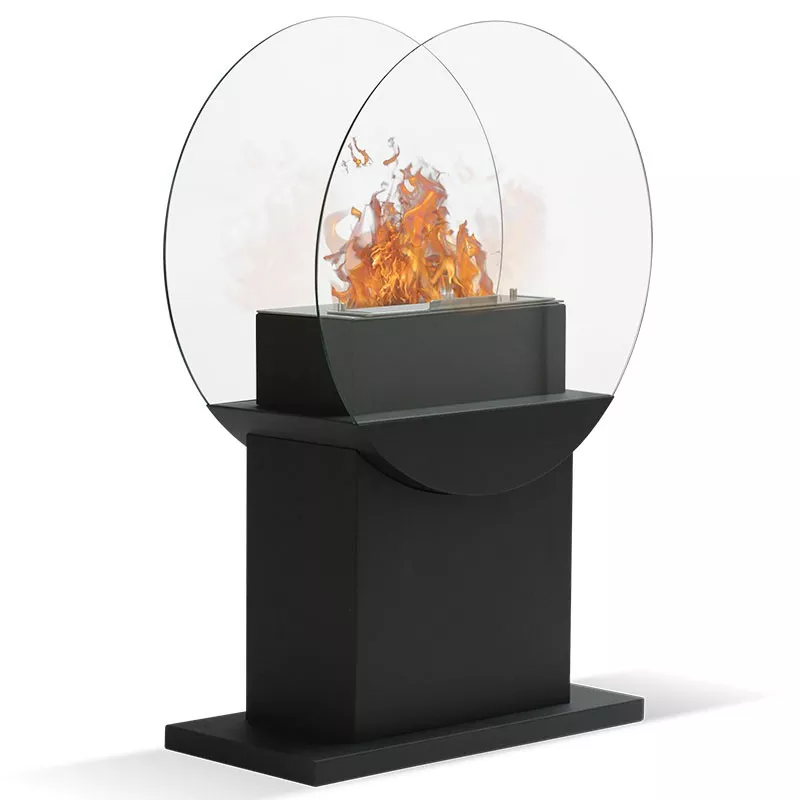 Fluvia vrijstaande haard, 78x60x24cm - 3 kW brander Kleur Zwart