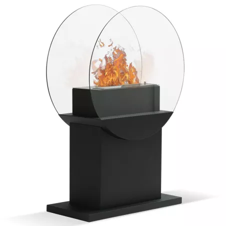 Fluvia vrijstaande haard, 78x60x24cm - 3 kW brander Kleur Zwart