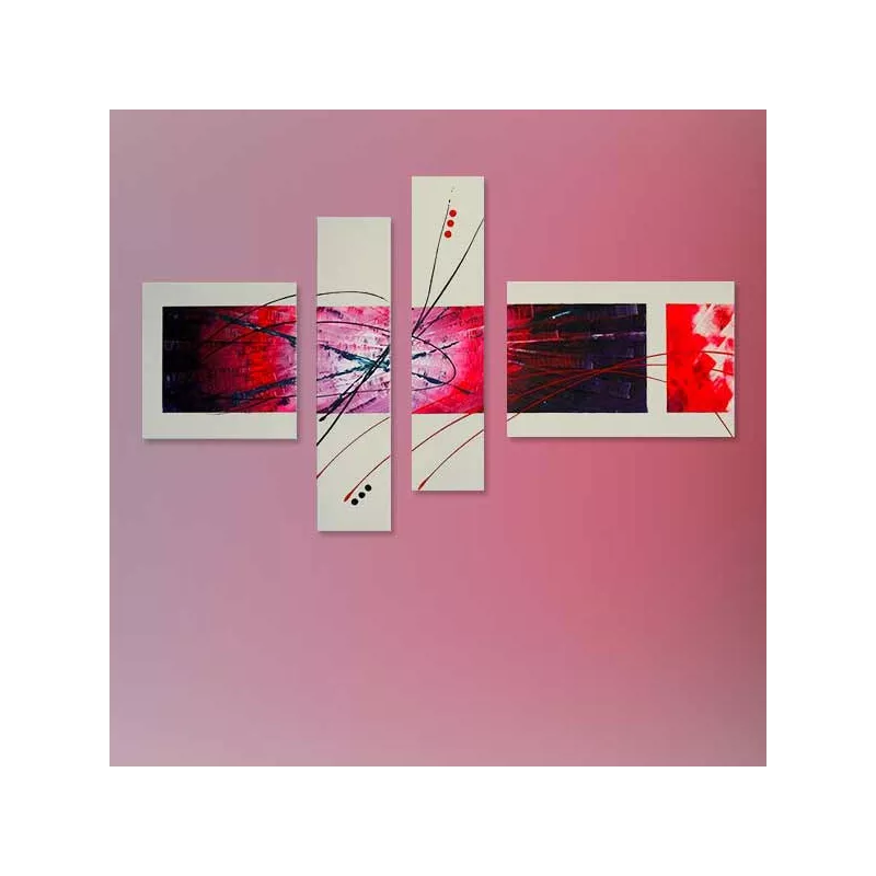 Modern vierluik, abstract schilderij met 4 panelen