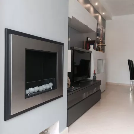 InSignal bio-ethanol haard, 80 x 18 x 59 cm Kleur Geborsteld roestvrij staal Optie Brandwerend glas